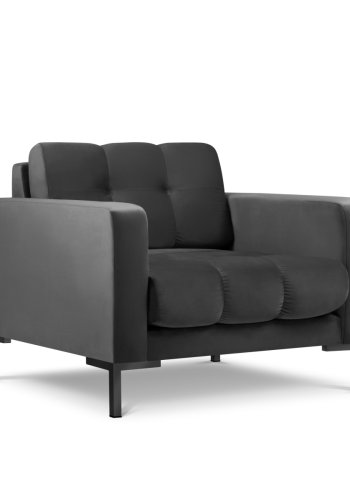 MICADONI Mamaia lnestol, m. armln, 1 sde - antracitgr fljl og sort metal