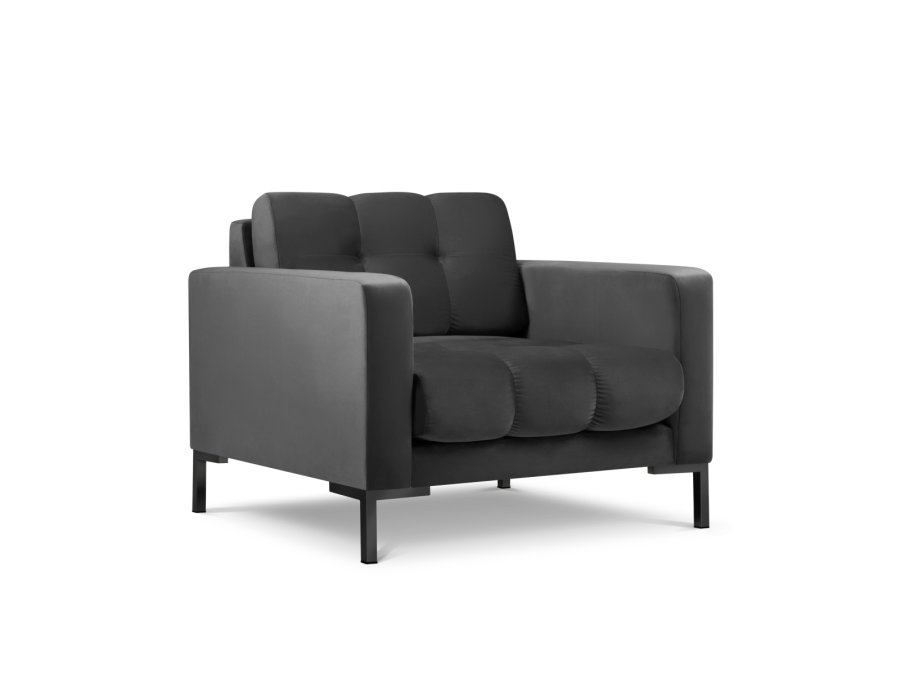 MICADONI Mamaia lnestol, m. armln, 1 sde - antracitgr fljl og sort metal