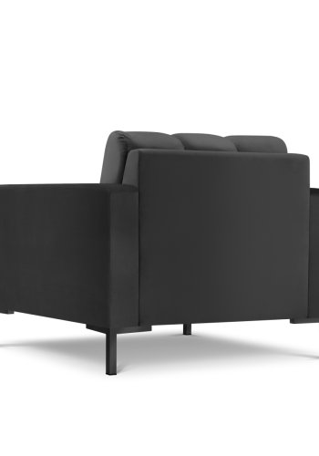 MICADONI Mamaia lnestol, m. armln, 1 sde - antracitgr fljl og sort metal