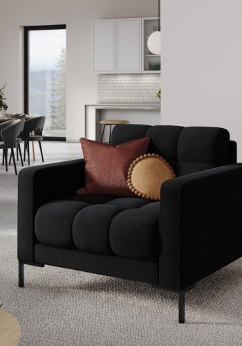 MICADONI Mamaia lnestol, m. armln, 1 sde - sort fljl og sort metal