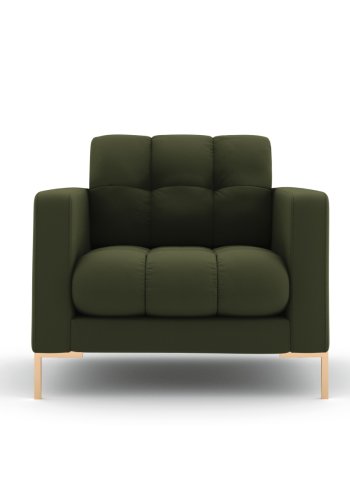 MICADONI Mamaia lnestol, m. armln, 1 sde - grn stof og guld metal