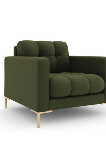 MICADONI Mamaia lnestol, m. armln, 1 sde - grn stof og guld metal