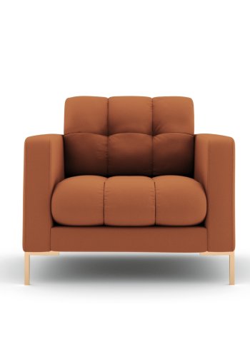 MICADONI Mamaia lnestol, m. armln, 1 sde - brun stof og guld metal