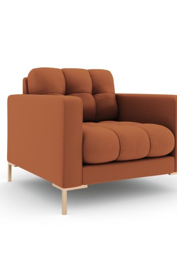 MICADONI Mamaia lnestol, m. armln, 1 sde - brun stof og guld metal