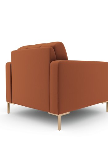 MICADONI Mamaia lnestol, m. armln, 1 sde - brun stof og guld metal