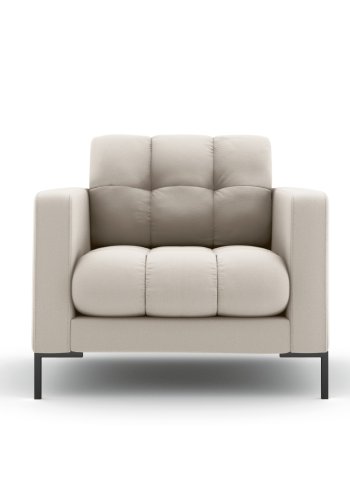 MICADONI Mamaia lnestol, m. armln, 1 sde - beige stof og sort metal