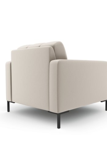 MICADONI Mamaia lnestol, m. armln, 1 sde - beige stof og sort metal