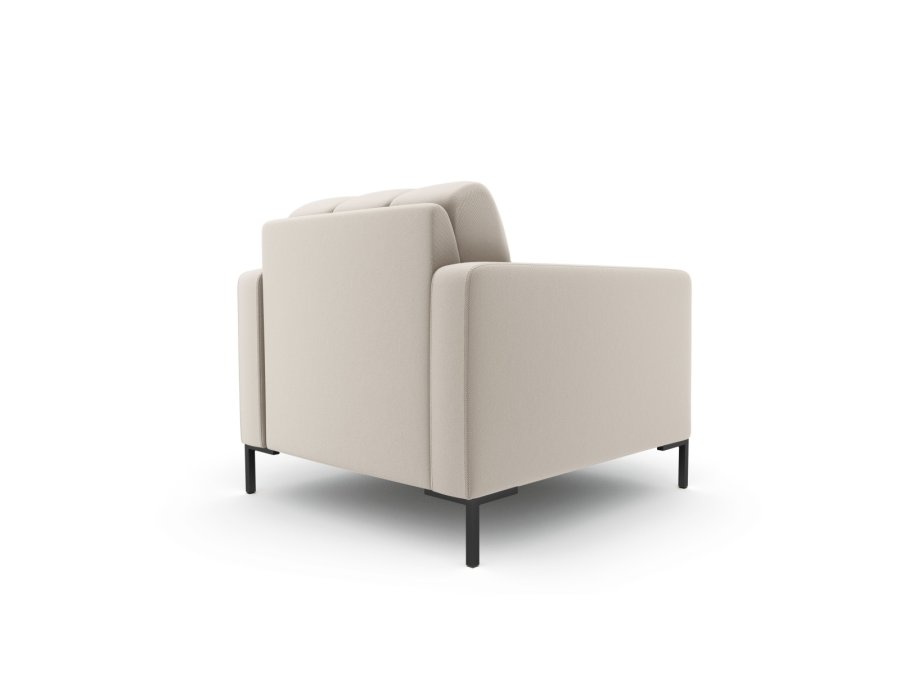 MICADONI Mamaia lnestol, m. armln, 1 sde - beige stof og sort metal