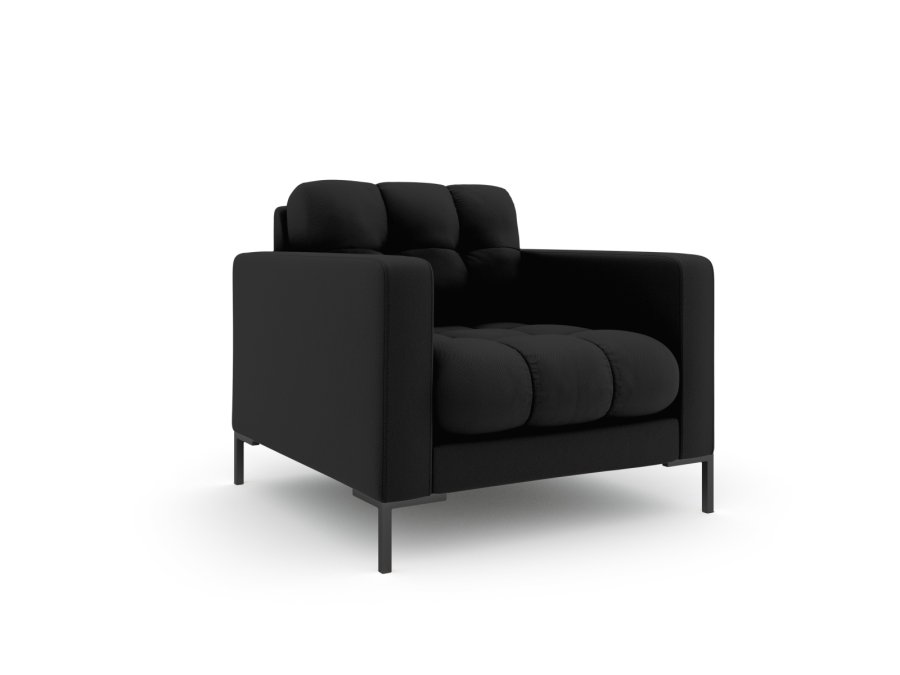 MICADONI Mamaia lnestol, m. armln, 1 sde - sort stof og sort metal