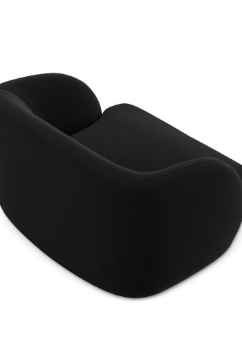 MICADONI Miley lnestol, m. armln, 1 sde - sort fljl og sort plast