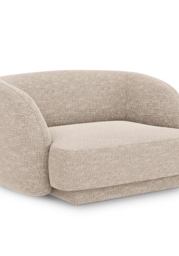 MICADONI Miley lnestol, m. armln, 1 sde - beige chenille og sort plast