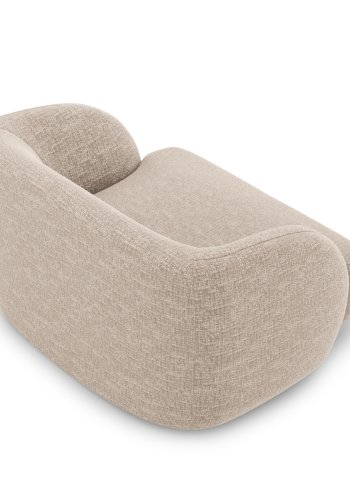 MICADONI Miley lnestol, m. armln, 1 sde - beige chenille og sort plast