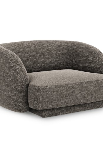 MICADONI Miley lnestol, m. armln, 1 sde - gr chenille og sort plast