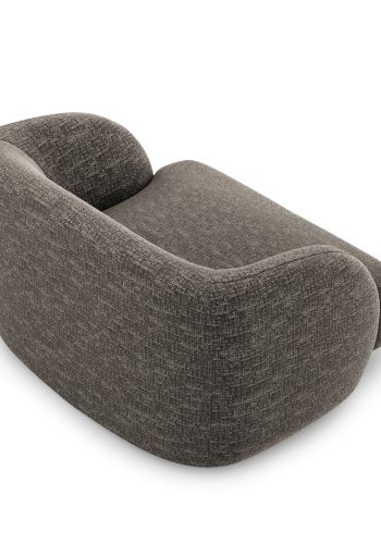 MICADONI Miley lnestol, m. armln, 1 sde - gr chenille og sort plast