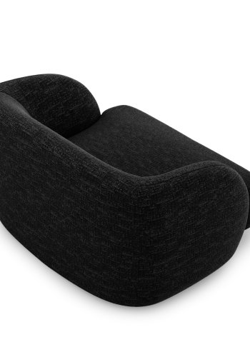 MICADONI Miley lnestol, m. armln, 1 sde - sort chenille og sort plast