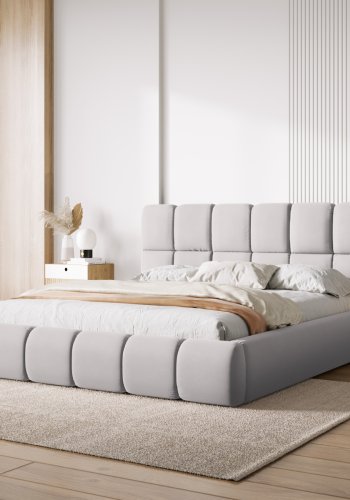 MICADONI Bellis sengeramme, m. sengegavl og lameller - slv fljl og sort plast (220x200x100)