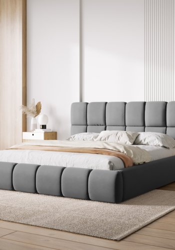 MICADONI Bellis sengeramme, m. sengegavl og lameller - gr fljl og sort plast (220x200x100)