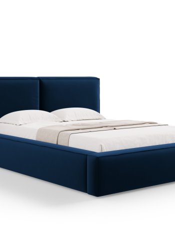 MICADONI Jodie sengeramme, m. sengegavl og lameller - bl fljl og sort plast (228x194x97,5)