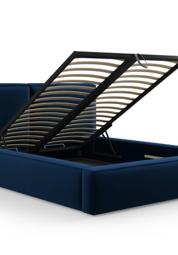 MICADONI Jodie sengeramme, m. sengegavl og lameller - bl fljl og sort plast (228x194x97,5)