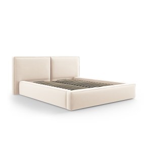  Micadoni  MICADONI Jodie sengeramme, m. sengegavl, lameller - beige fljl og plast (228x194x97,5)