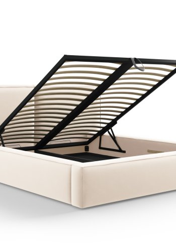  Micadoni  MICADONI Jodie sengeramme, m. sengegavl, lameller - beige fljl og plast (228x194x97,5)