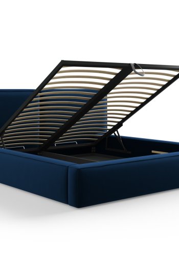 MICADONI Jodie sengeramme, m. sengegavl og lameller - bl fljl og sort plast (228x234x97,5)