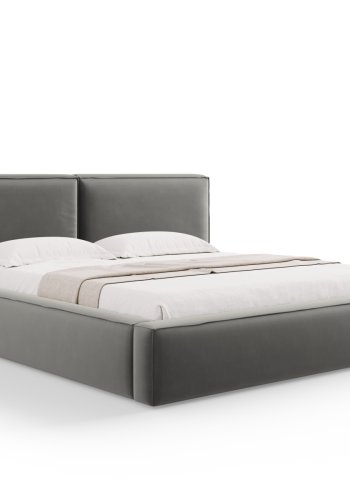 MICADONI Jodie sengeramme, m. sengegavl og lameller - gr fljl og sort plast (228x234x97,5)