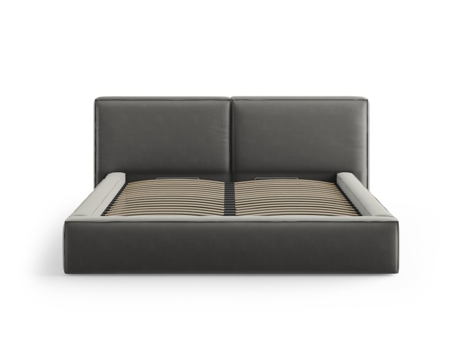 MICADONI Jodie sengeramme, m. sengegavl og lameller - gr fljl og sort plast (228x234x97,5)