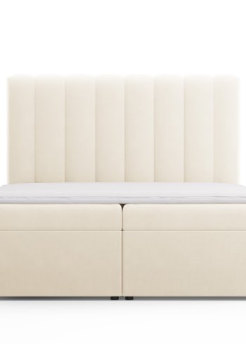 MICADONI Kelp Boxspring seng, m. sengegavl, Boxspring/madras, topmadras - beige fljl (210x160x125)