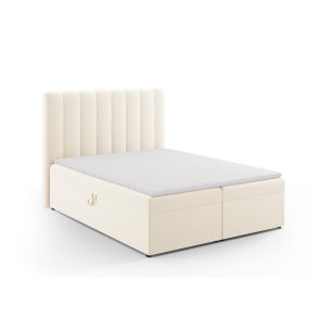 MICADONI Kelp Boxspring seng, m. sengegavl, Boxspring/madras, topmadras - beige fljl (210x160x125)