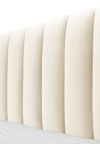 MICADONI Kelp sengeramme, m. sengegavl og lameller - beige fljl og sort plast (230x165x125)