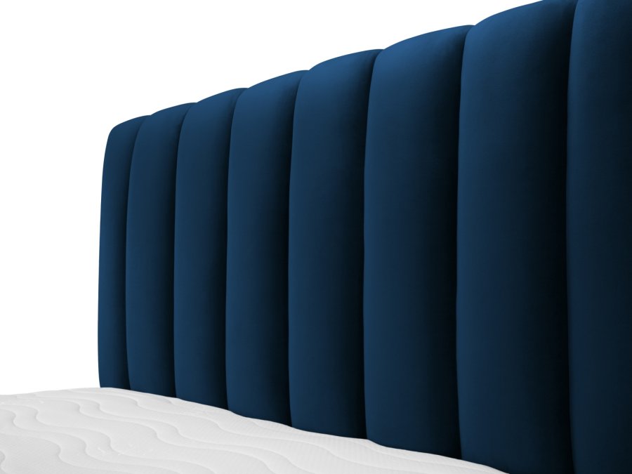 MICADONI Kelp sengeramme, m. sengegavl og lameller - bl fljl og sort plast (230x165x125)