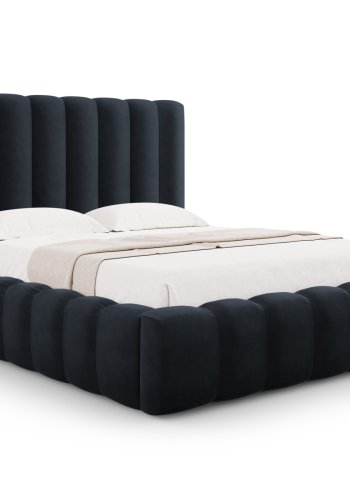 MICADONI Kelp sengeramme, m. sengegavl og lameller - bl fljl og sort plast (230x185x125)