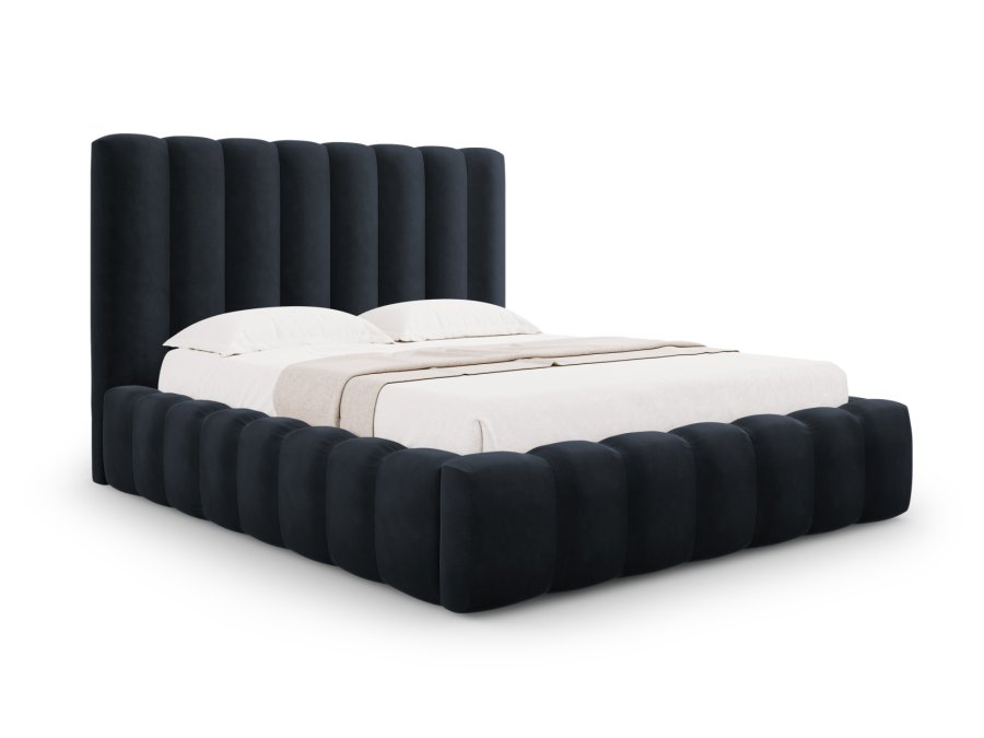 MICADONI Kelp sengeramme, m. sengegavl og lameller - bl fljl og sort plast (230x185x125)