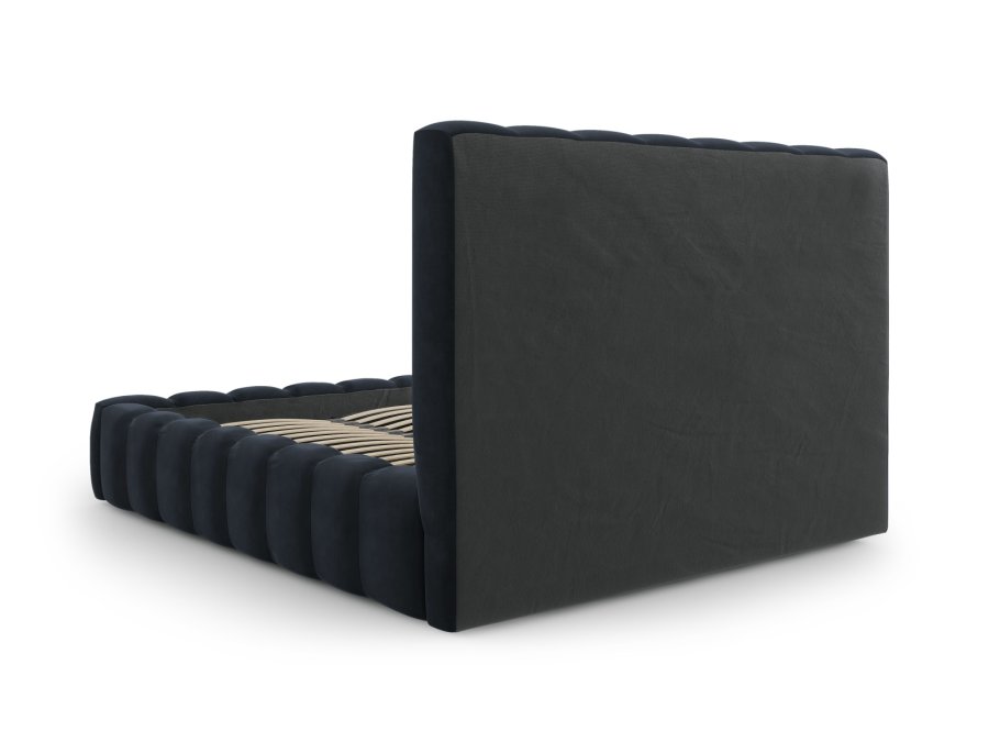 MICADONI Kelp sengeramme, m. sengegavl og lameller - bl fljl og sort plast (230x185x125)