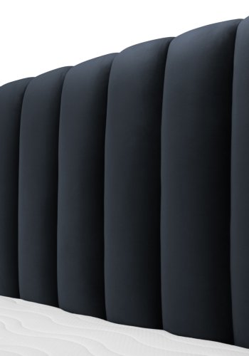 MICADONI Kelp sengeramme, m. sengegavl og lameller - bl fljl og sort plast (230x185x125)