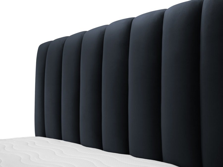 MICADONI Kelp sengeramme, m. sengegavl og lameller - bl fljl og sort plast (230x185x125)