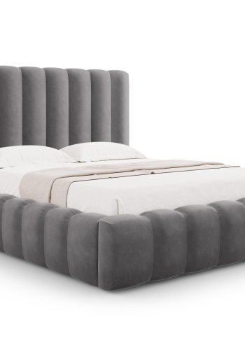 MICADONI Kelp sengeramme, m. sengegavl og lameller - gr fljl og sort plast (230x185x125)