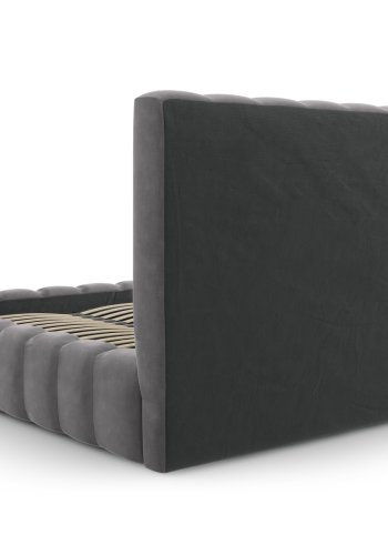 MICADONI Kelp sengeramme, m. sengegavl og lameller - gr fljl og sort plast (230x185x125)