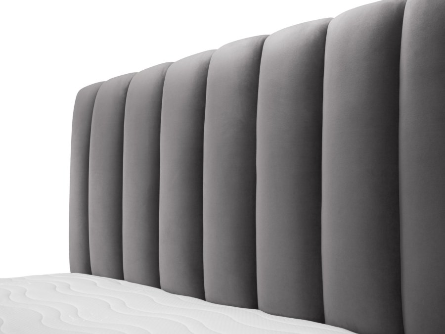 MICADONI Kelp sengeramme, m. sengegavl og lameller - gr fljl og sort plast (230x185x125)