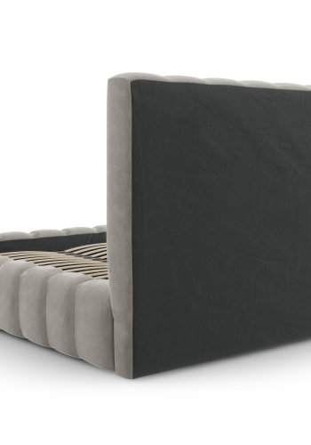 MICADONI Kelp sengeramme, m. sengegavl og lameller - gr fljl og sort plast (230x205x125)