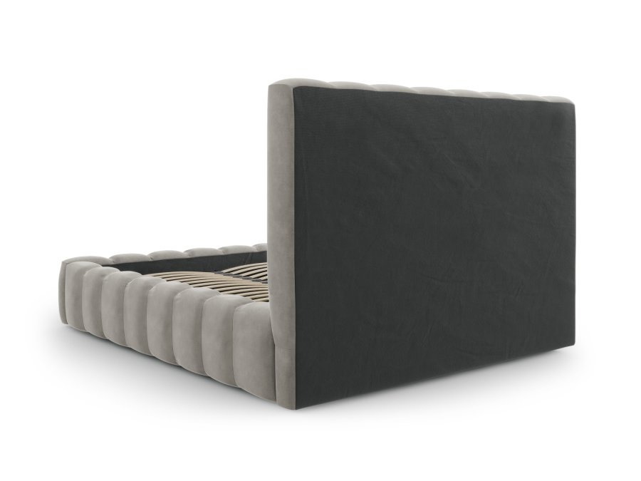 MICADONI Kelp sengeramme, m. sengegavl og lameller - gr fljl og sort plast (230x205x125)