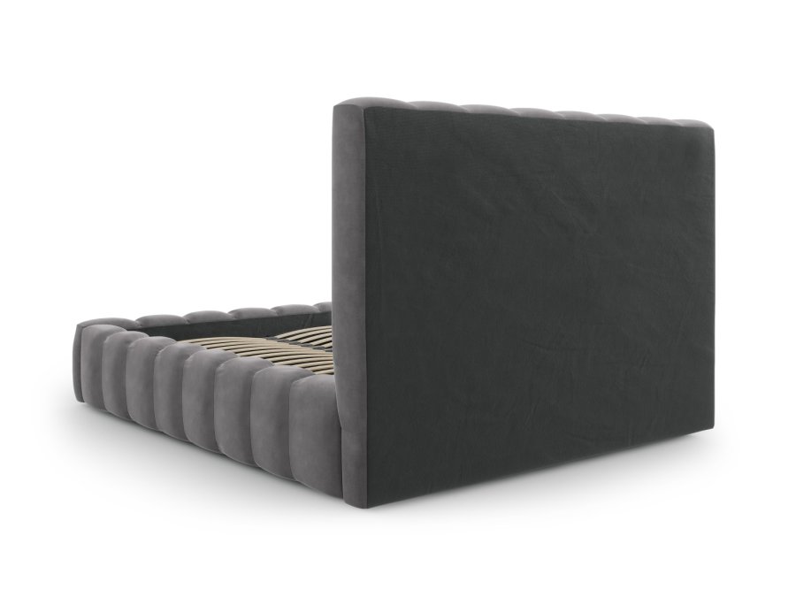 MICADONI Kelp sengeramme, m. sengegavl og lameller - gr fljl og sort plast (230x225x125)