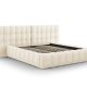 MICADONI Mamaia sengeramme, m. dobbelt sengegavl og lameller - beige fljl (230x200x100)