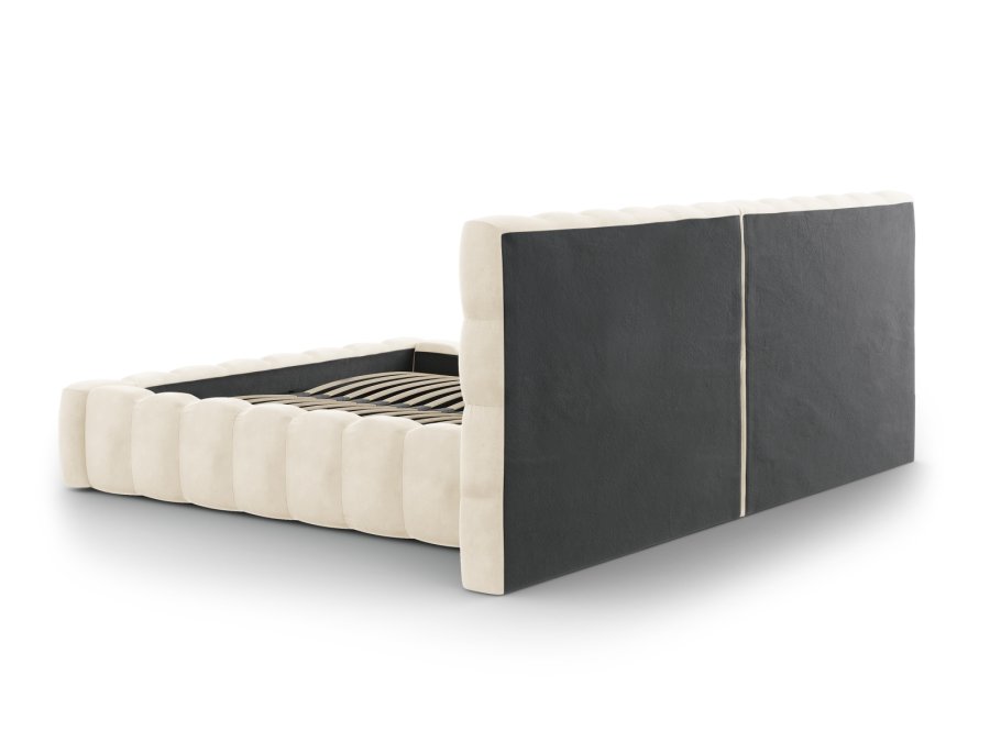 MICADONI Mamaia sengeramme, m. dobbelt sengegavl og lameller - beige fljl (230x200x100)