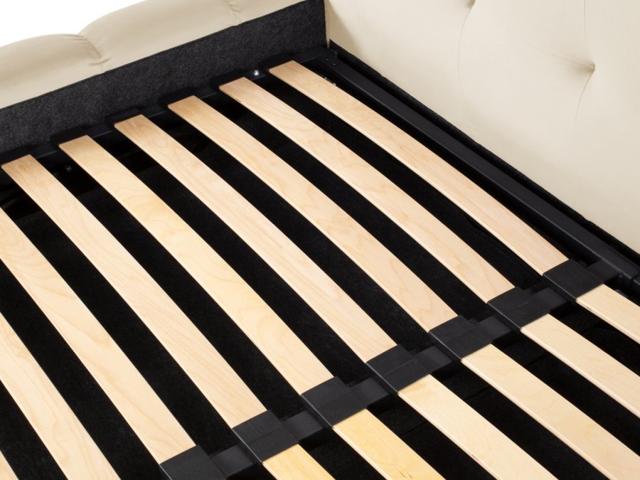 MICADONI Mamaia sengeramme, m. dobbelt sengegavl og lameller - beige fljl (230x200x100)