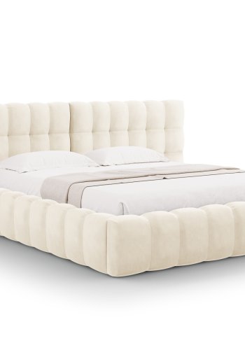 MICADONI Mamaia sengeramme, m. dobbelt sengegavl og lameller - beige fljl (230x250x100)