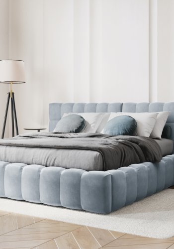 MICADONI Mamaia sengeramme, m. dobbelt sengegavl og lameller - bl fljl (230x250x100)