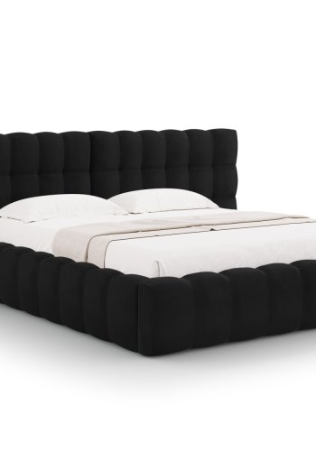 MICADONI Mamaia sengeramme, m. dobbelt sengegavl og lameller - sort fljl (230x300x100)