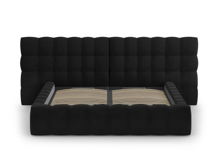MICADONI Mamaia sengeramme, m. dobbelt sengegavl og lameller - sort fljl (230x300x100)